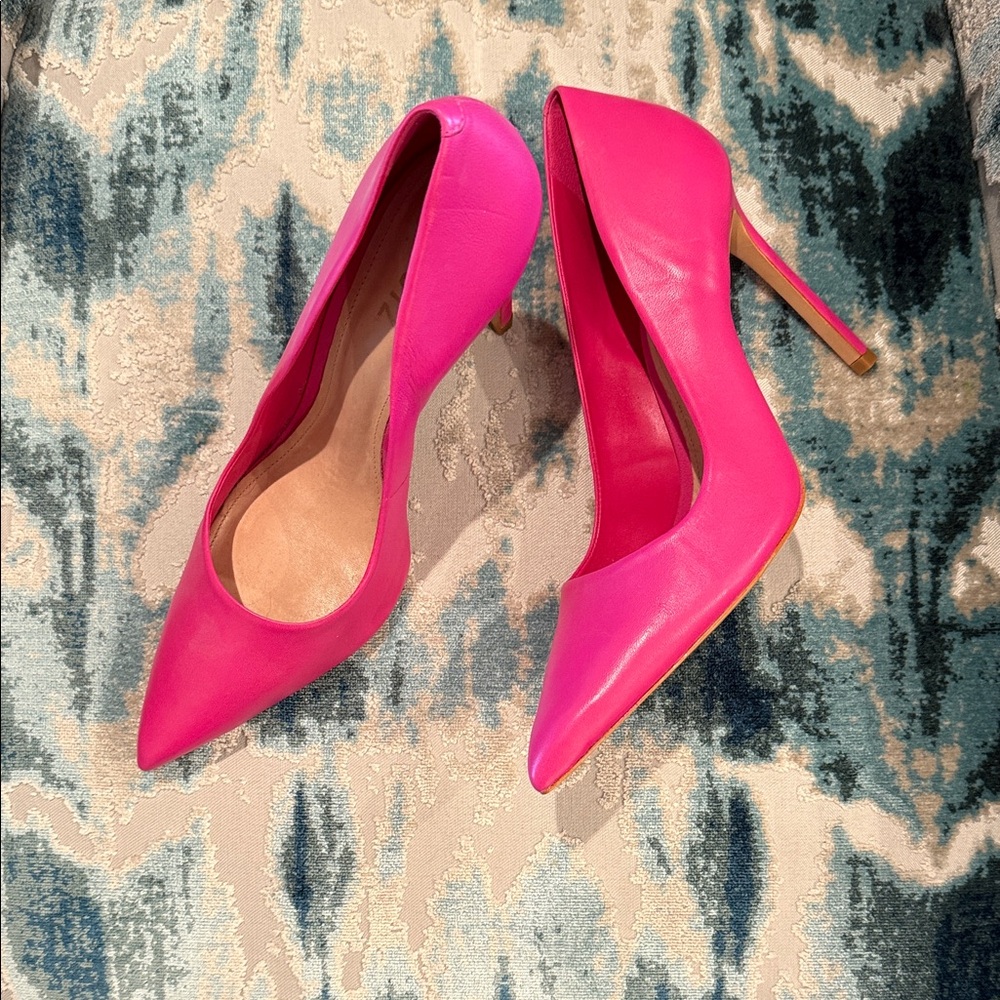SCHUTZ Bright Hot Pink Pointed-Toe Stiletto Pumps